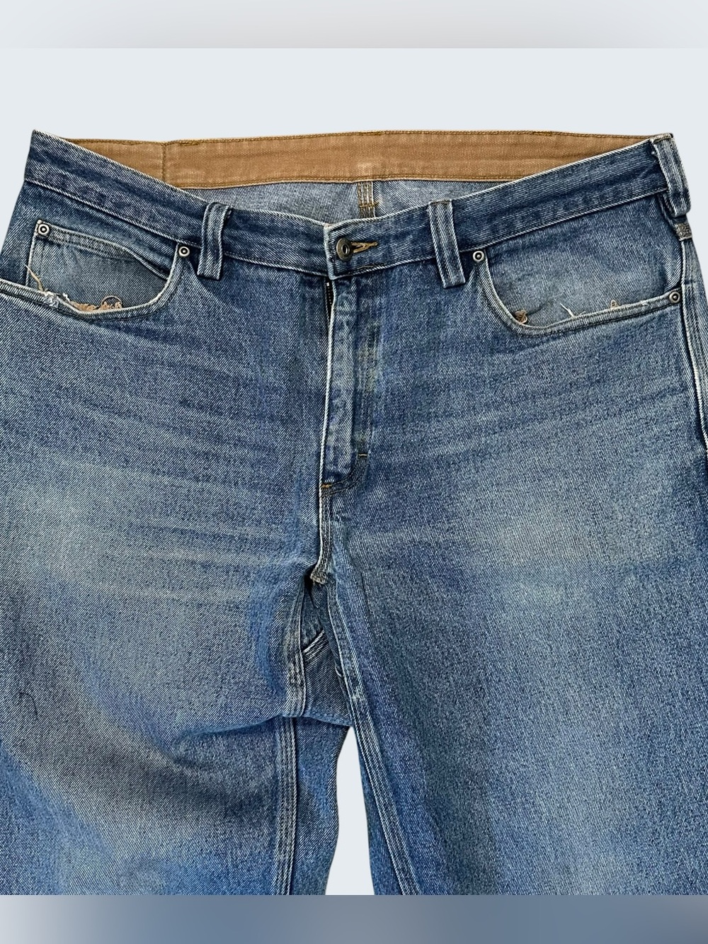 Duluth Trading Co Men's Straight-Leg Blue Jeans 37x34 - Picture 3 of 13